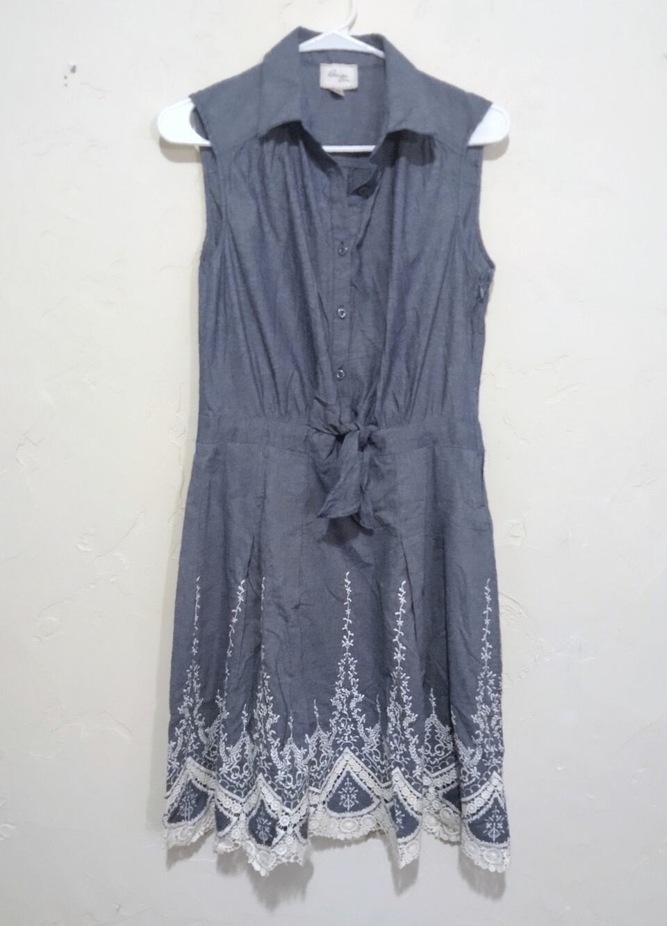 Beige by eci Blue and Lace Dress